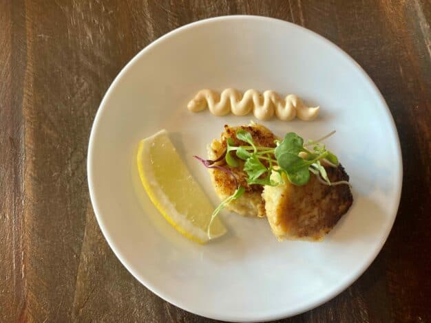 a plate of Homemade Crab Cakes